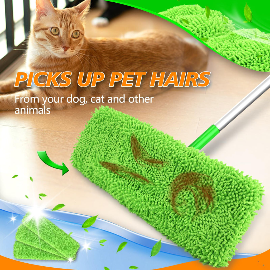 Yicotira Reusable Microfiber Mop Pads for Swiffer XL - 4 Pack XL Dry Sweeping Cloths & Wet Pads Refills - X-Large Heavy Duty Mopping Cloths for Floor Mopping and Sweeping (Mop is Not Included)