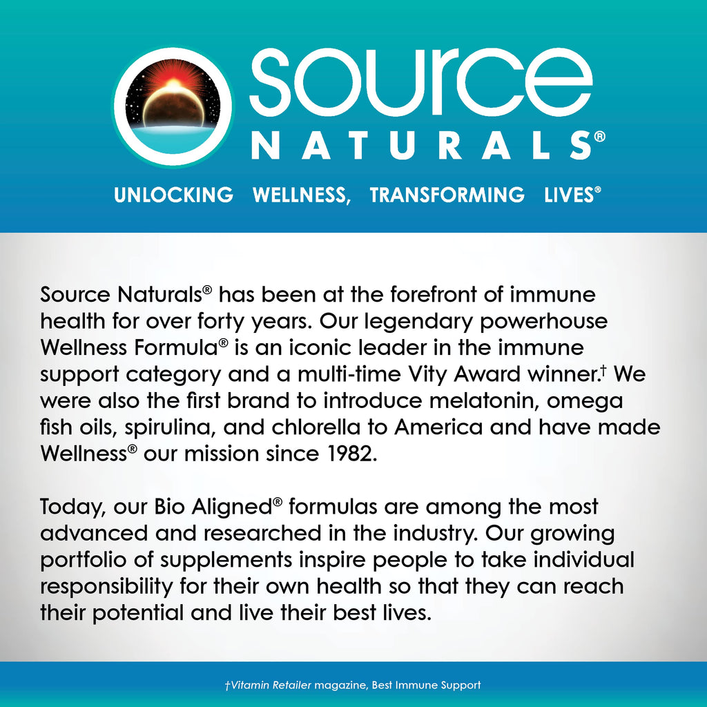 Source Naturals Wellness Formula Bio-Aligned Vitamins & Herbal Defense Advanced Immune Support* - Dietary Supplement & Immunity Booster - 240 Capsules