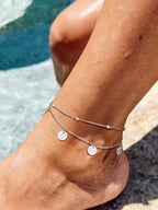 U7 Silver Anklets for Women Layered Gold Chain Anklet Lightweight