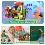 150 PCS Magnetic Blocks - Building Block for Kids Ages 4-8, Magnet Blocks Cubes Tiles Constructions Toys Girl Boy, STEM Educational Montessori Stacking Toy, Sensory Play Game Preschool Learning Gifts