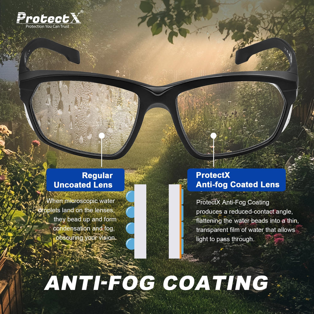 ProtectX Safety Reading Glasses 2.0 Diopter, Safety Glasses with Readers 2.0, Reader Safety Glasses 2.0, ANSI Z87.1 Rated