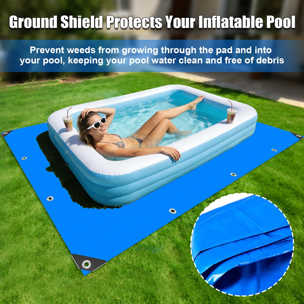 Protection Tarp for Inflatable Tanning Pool Lounger Float 86.6"x62.9" Adults Pool Floats Pad Rectangle Inflatable Pool Liner Pad for Sunbathing Water Bed Lounge Tanning Chair Thickened Mat