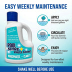 3-in-1 Pool Cleaner Combo – 3 L (101.5 fl oz) – Pool Chemicals, Phosphate Remover, Pool Clarifier + Enzyme Cleaner, Waterline Scum Control, Skimmer-Pour Weekly Maintenance, Saltwater Safe – BubbyShine