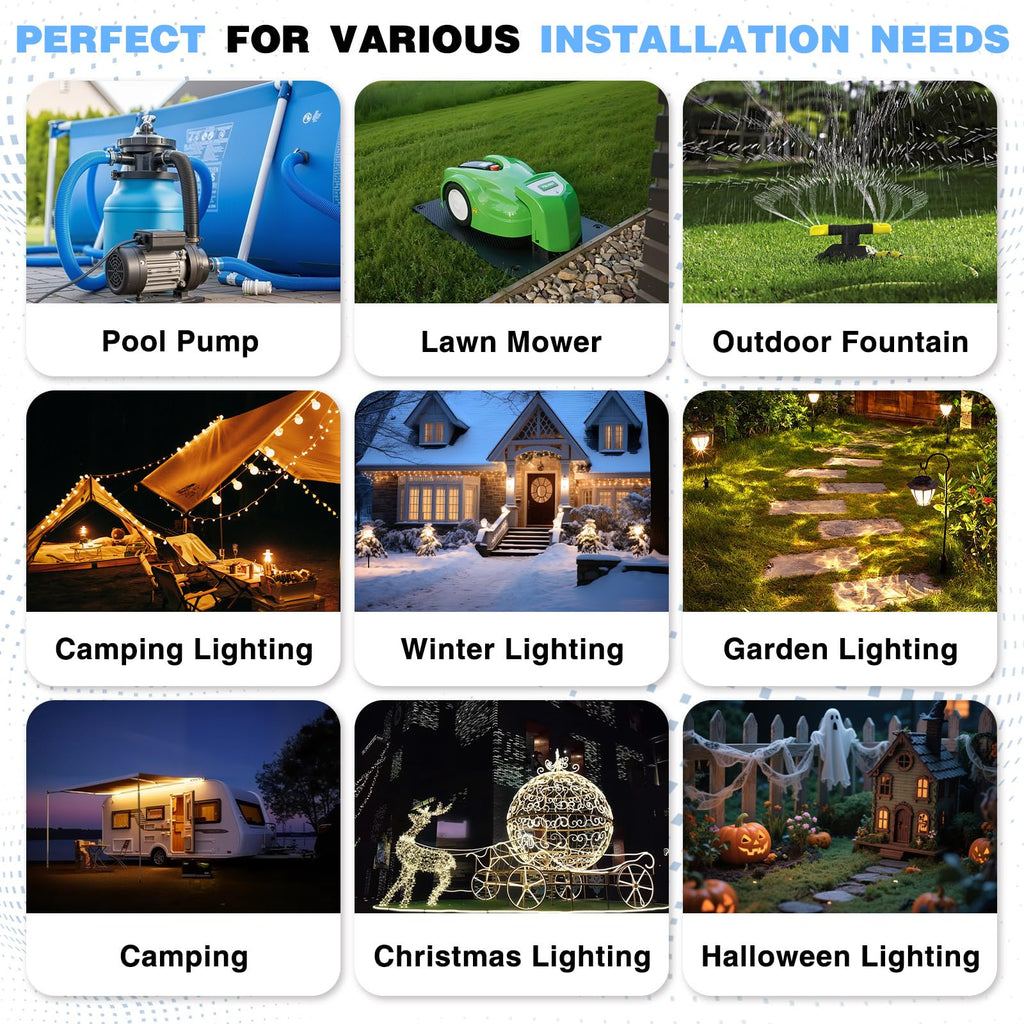 [6 Pack] Flemoon Outdoor Extension Cord Safety Cover with Waterproof Seal