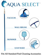 Aqua Select 7-21 Foot Telescoping Pool Vacuum Pole | Heavy Duty Aluminum Pole for Leaf Skimmers, Pool Brushes and Vacuum Heads | Expandable Swimming Pool Pole