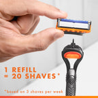Gillette Fusion5 5-Blade Mens Razor Blade Refills, 12 Count, with Precision Trimmer