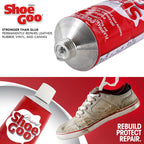 Shoe Goo Repair Adhesive for Fixing Worn Shoes or Boots, Clear, 3.7 Ounce (109.4mL), 10 Snip Tip Applicator Tips and Pixiss Spreader Tools Set
