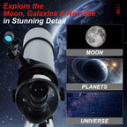 Telescope for Kids Adults 80mm Aperture 600mm Refractor Telescopes High Magnification Astronomical Telescope for Beginner, Telescopio with Phone Adapter Carrying Bag Tripod