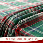 Romanstile Christmas Checkered Tablecloth Rectangle - 54 x 120 Inch - Green Buffalo Plaid Cotton Flannel Table Cloths, Xmas Winter Stain Resistant Washable Table Cover for Holiday/Party/Dining Decor