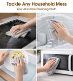 KitchLife Microfiber Cleaning Cloth Roll, 100 Pack - Tear-Away Microfiber Paper Towels, Lint-Free, Reusable, Washable for Kitchen, Car, Dishes, and Sensitive Surfaces (Light Gray)
