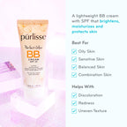pūrlisse Perfect Glow BB Cream with SPF 30 - Matte Meets Dewy Finish - Enriched with Goji & Hawthorn Berry to Help Improve Skin Texture & Radiance - Medium Tan (1.4 oz)