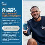 Dr. Tobias Prebiotics Digestive Support, Advanced Prebiotic Supplement for Gut Health, Immune Function & Boost for Probiotics for Women & Men, Vegan, Non-GMO, 90 Capsules, 90 Servings