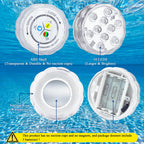 Creatrek Pool Lights with Remote, 10 Color Changing Pool Lights for Above Ground Pools, Battery Operated Submersible LED Lights for Pond, Bathtub, Hot Tub, Party, 4 Pack