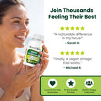 Marine Phytoplankton Omega 3 Supplement – Plant-Based Algae Capsules for Energy, Focus & Cellular Support – Vegan Superfood for Brain, Heart & Skin Health – 1,000mg – 60 Vegan Capsules