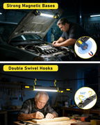 Magnetic Work Light, 5200mAh Rechargeable LED Work Light Bar, 3000 Lumens Bright Under-Hood Mechanic Light for Car Repairing/Inspection/Garage/Workshop/Emergency (1 Pack, Black-Yellow)