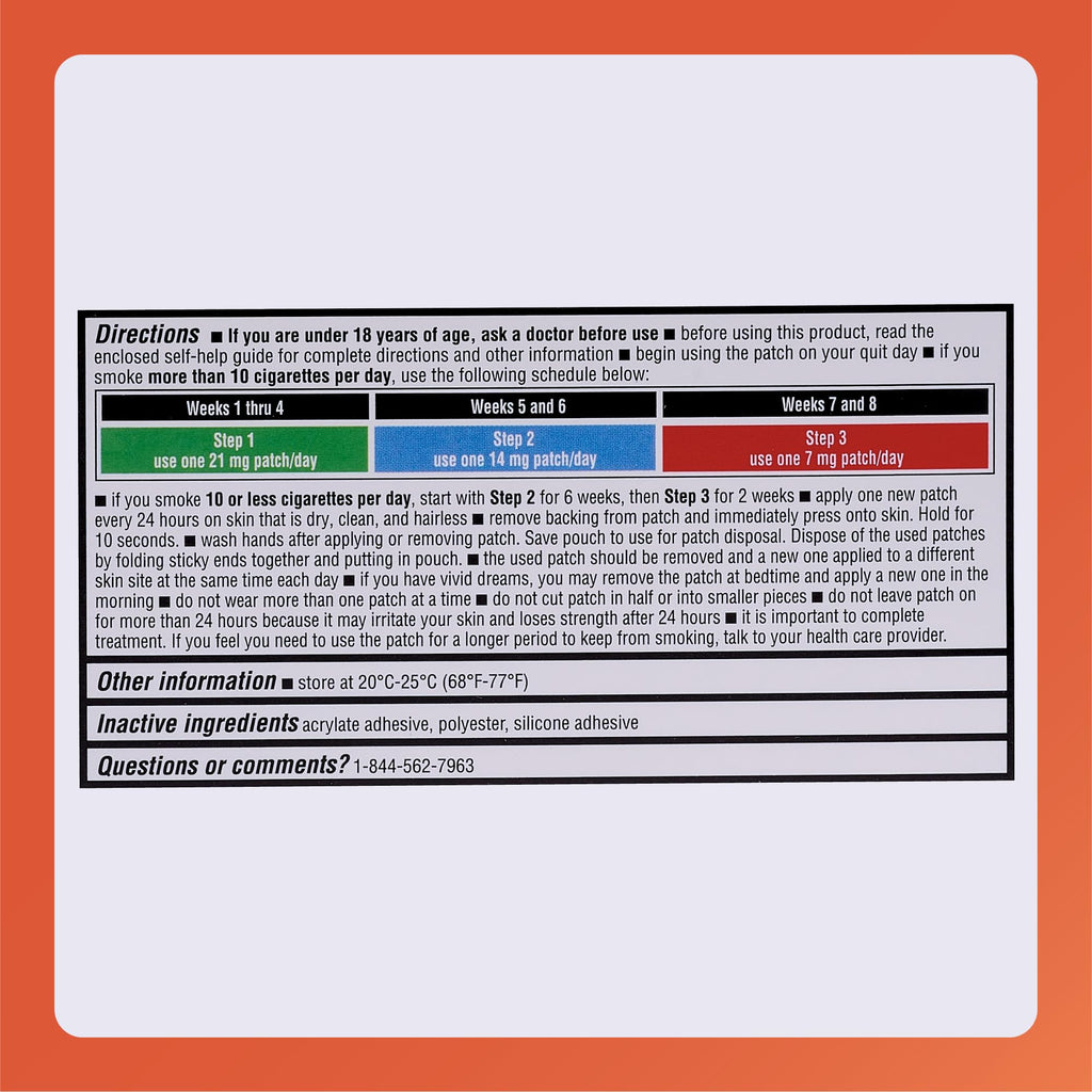 Rugby Clear Nicotine Patches - 21mg Transdermal System Patch - Smoking or Vaping Quitting Aid - Step 1 - 14 Count (1 Pack)