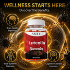Luteolin 100mg Supplement - Vegan, Non-GMO, Sugar-Free, Easy to Swallow - Antioxidant Complex for Brain Health, Memory, Cognitive Function, Mood & Energy for Men and Women - 60 Chewable Gummies