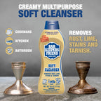 Bar Keepers Friend Soft Cleanser (26 oz) MORE Spray + Foam (25.4 oz) Multipurpose Cleaner Bundle, Stain & Rust Remover for Multi Surface Bathroom, Kitchen & Outdoor Cleaning