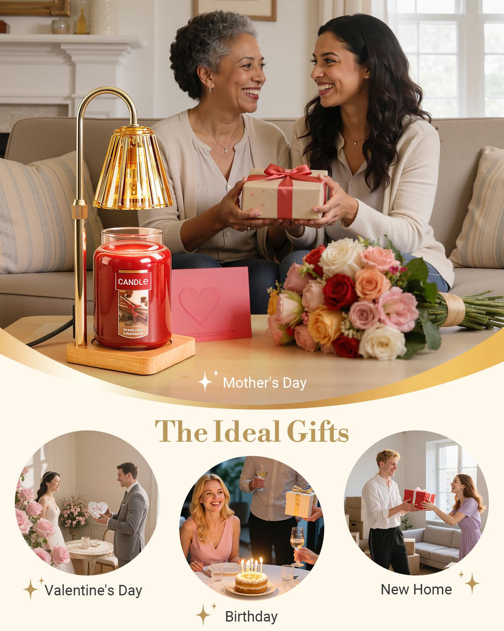 Marycele Candle Warmer Lamp with Timer for Yankee Candles, Christmas Decor