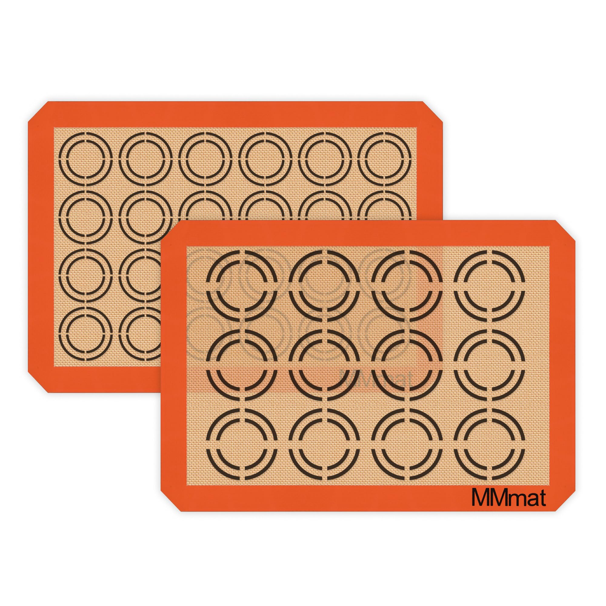 MMmat Silicone Baking Mats - Best German Silicone - Non Slip Silicone Baking Sheet, Non Stick Reusable Silicone Mats for Baking, Oven Liner, Counter Mat - 2 Half Sheets Cookie Baking Mats