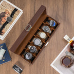ProCase Watch Box, 6 Slot Mens Watch Display Case, Espresso