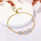 AUNTESIGN Forget-Me-Not Pressed Wildflower Bracelet | Personalized Handmade | Real Wildflowers Jewelry | Alaska State Flower Jewelry | Gold Pressed Flower Bracelet | Gift For Her