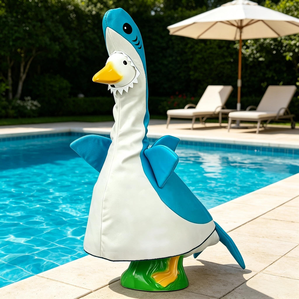 ARGOOFG Summer Porch Goose Outfits for Large 23" H Statue Decor, Shark Blue
