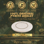 ORBON Original Certified Raw Pyrite Anklet for Women | Natural Raw Pyrite Crystal Ankle Bracelet for Wealth & Abundance | Genuine Stone, Adjustable Fit, Astrologer Recommended | Success Energy with Activation Card & Authenticity Certificate (2 MM BEADS)