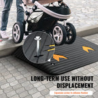 VEVOR 4" Rise Rubber Threshold Ramp, 35.5" Wide Wheelchair Ramp Doorway, Natural Curb Ramp, 33069Lbs Load Capacity, Non-Slip Textured Surface Rubber Curb Ramp for Wheelchair and Scooter
