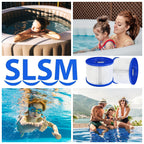 SLSM Screw-in Hot Tub Filter Cartridges Replacement for All RELXTIME, ALEKO, Wejoy, Aquaspa Spa,Clever Spa Filter,Threaded Filter for Inflatable Hot Tubs & Massage Pools (12 Pack)