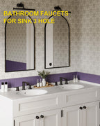 Matte Black Waterfall Bathroom Faucet for Sink 3 Hole 8 Inch Widespread Bathroom Sink Faucets with Pop-up Drain Supply Lines Stainless Steel 2-Handle Bathroom Sink Faucet for Bath Vanity Homevacious