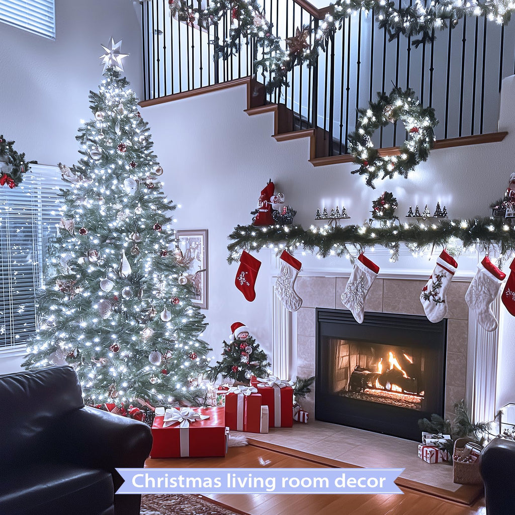 JMEXSUSS 250 LED White Christmas Lights Outdoor, String Lights Plug in