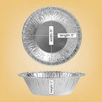 PLASTICPRO 6'' Inch Round Tin Foil Cake Pans Disposable Aluminum, Freezer & Oven Safe - For Baking, Cooking, Storage, Roasting, & Reheating, Pack of 50