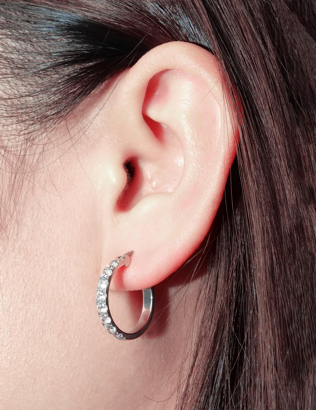 Limerencia G23 Pure Titanium Hypoallergenic Hoop Earrings, F136 Titanium Huggie Studs for Women Sensitive Ears (20 mm hoop silver)