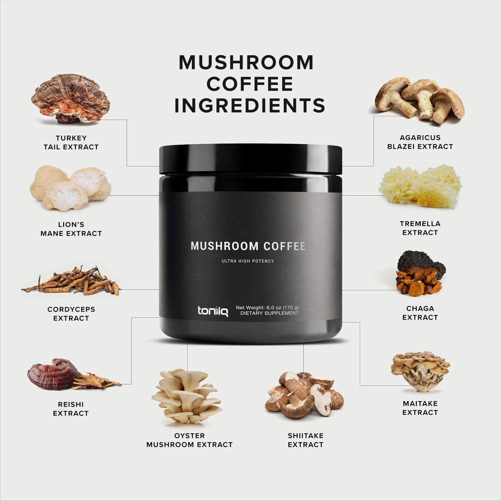 Mushroom Coffee – Functional Coffee with 10-Mushroom Full-Spectrum Blend – Real Arabica Instant Coffee – North American Grown Mushrooms – Third-Party Tested