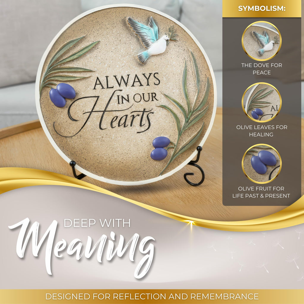 Stunning Garden Memorial Stone with Stand & Sympathy Card (10" Size)