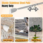ROLKAR Floor Scraper Long Handle Multifunctional Cleaning Shovels Flat Head