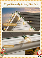 Christmas Light Clips, Shingle Gutter Clips for C7 C9 Lights, 100 Pack