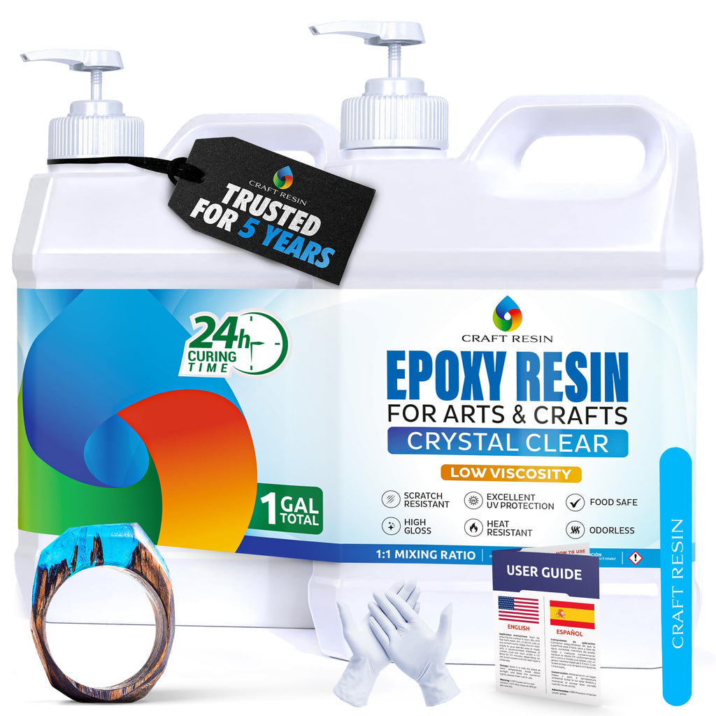 Craft Resin Crystal Clear Epoxy Resin Kit - Food Safe, UV Resistant - 16L