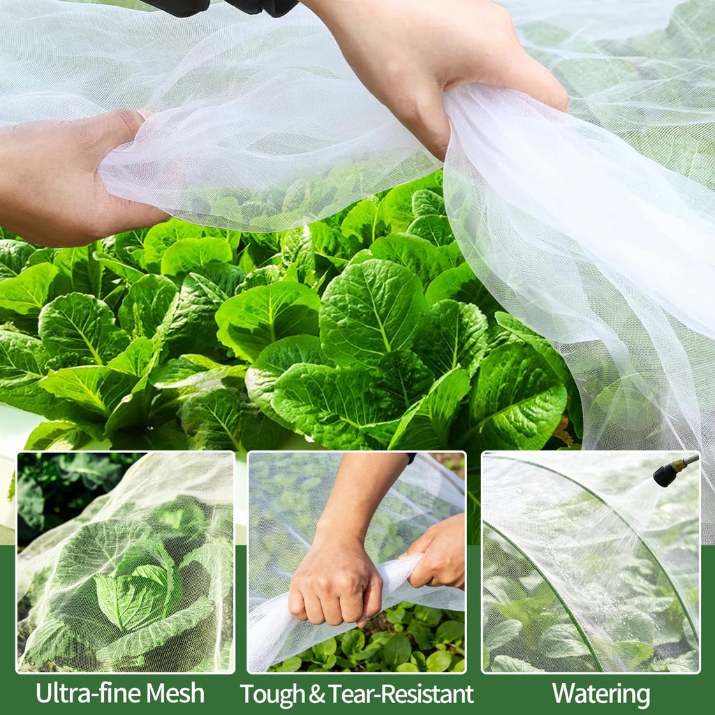 Garden Netting Kit for Raised Beds, 8 x 20 FT Ultra Fine Mesh