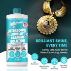 Sylvan Hills Ultrasonic Jewelry Cleaner Solution Concentrate + Free Cloth | 500+ Uses | 32 Oz | Made in The USA | Compatible with All Ultrasonic Cleaners | Cleaner Liquid | Rings, Necklaces & Eyewear
