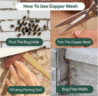 3rd Gen Copper Mesh Rodent Control Kit 5" x 205ft, 100% Premium Copper Wool for Sealing Holes & Water Gaps, Blocks Slugs, Snails, Mice & Pests – with Scissors & Packing Tool