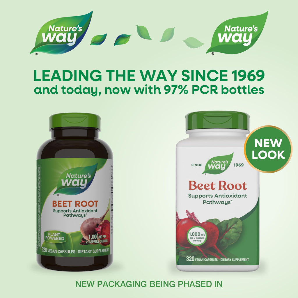 Nature's Way Beet Root Capsules,Supports Antioxidant Pathways*,Helps Neutralize Free Radicals*,1000 mg per 2-Capsule Serving,Vegan,(Packaging May Vary),320 Count (Pack of 2)