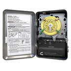T101 Mechanical Timer Switch, T101 Pool Timer, 120V 2HP SPST 40A Time Switch, 24 Hour 12 ON/Off for Pool Pump, Heavy-Duty Mechanical Time Switches, for Lights Pumps HVAC Systems, 5 Years Warranty