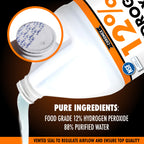 Chromex Hydrogen Peroxide 12 Percent Food Grade, 4X Power Concentrated Solution, Dilutes to 4 Gallons, Versatile Uses Include Topical Care, Home, Kitchen, Bath Cleaner, NSF Certified, 1 Gallon