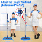 FORSPEEDER Microfiber Mops for Floor Cleaning - Dust Mop for Hardwood Floors with 55” Adjustable Handle 3 Thickened Washable Pads - Wet Dry Mopping for Pet Hairs Walls Tile Wood Laminate Home Kitchen