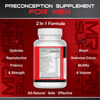Mr. Man Support– Male Fertility Supplement for Sperm Health, Count, and Motility – All-Natural Formula with Vitamins, Minerals, and Antioxidants – Supports Reproductive Health and Hormonal Balance