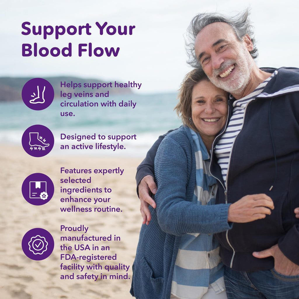 VITASUPPORTMD Tri-Power Circulation Formula - Circulation Supplement with Butcher's Broom, Hesperidin Methyl Chalcone, and Vitamin C, 60 Capsules, for Blood and Leg Circulation, Vein Health Support