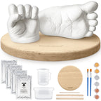 KeaBabies Baby Casting Kit Hands and Feet Mold 3D,Newborn (Round, Ash Wood)