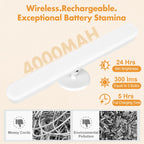 cambk Set of 2 Wireless Vanity Makeup Lights for Mirror, Stick On Rechargeable Light Bar for Bathroom Mirror with 3 CCT&Dimmable, Cordless Battery Operated Touch Control Lighting